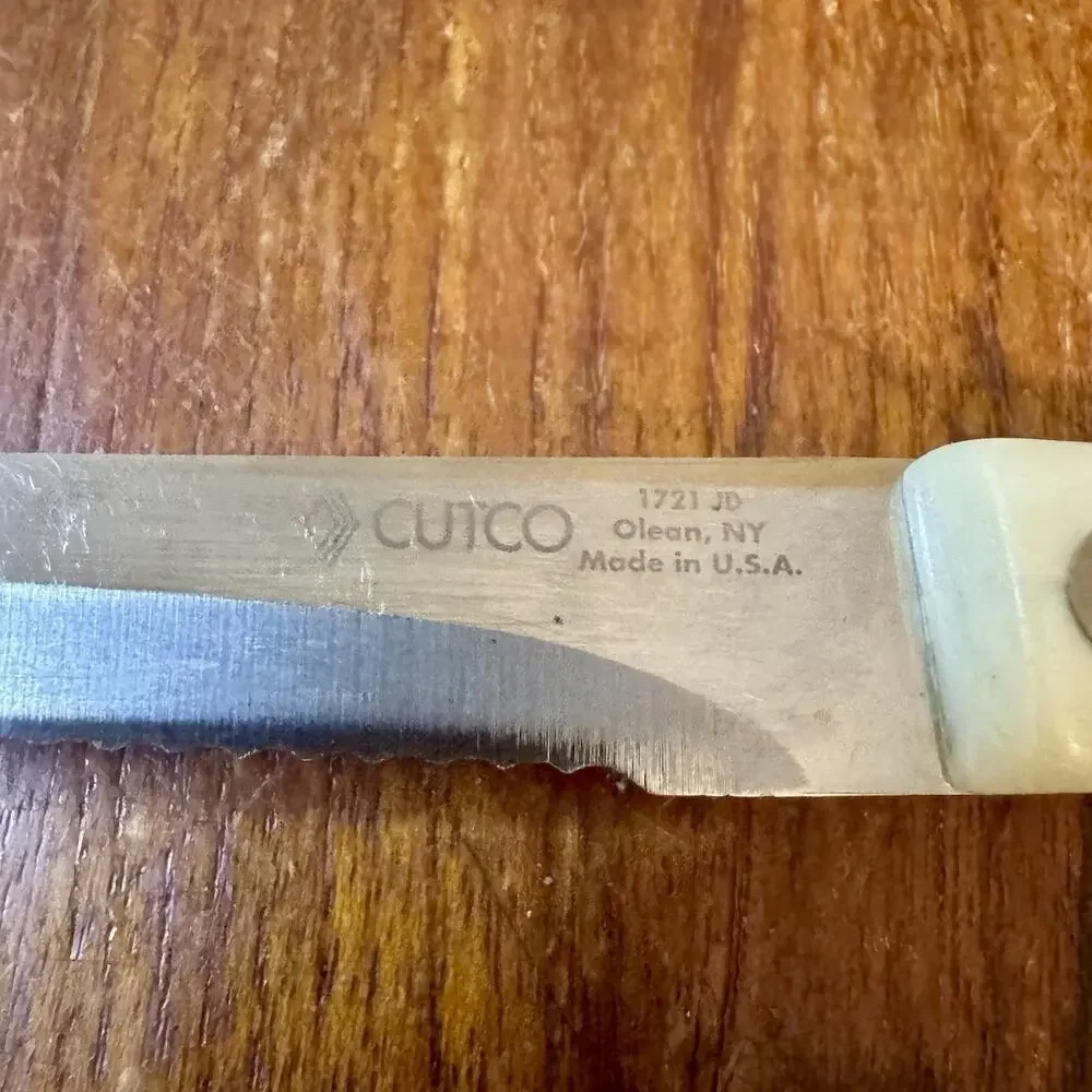 Cutco #1721 KQ Trimmer Knife Serrated Double D Edge Pearl White Handle USA